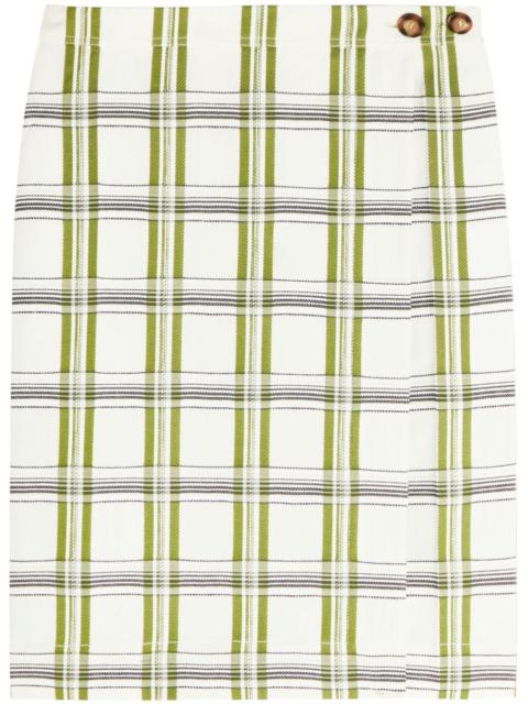 Victoria Beckham check wrap skirt