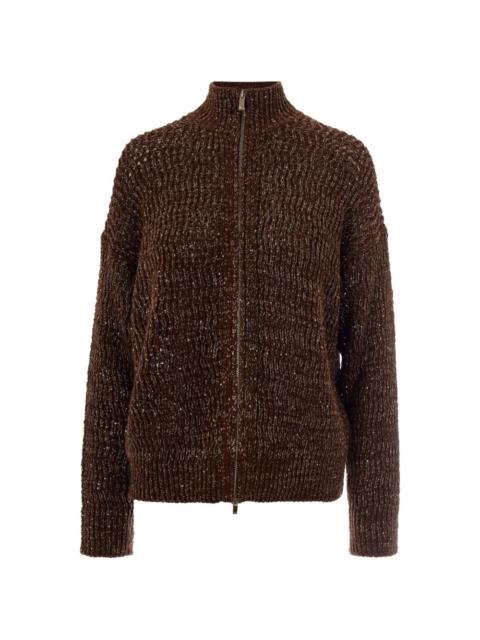 Max Mara zip knitted cardigan