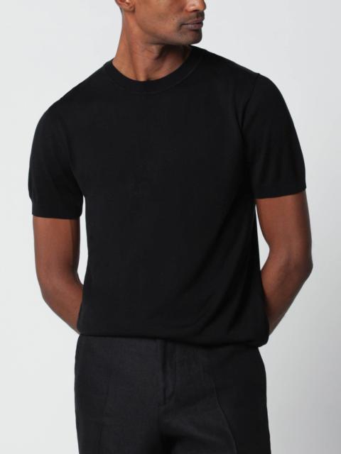 LARDINI Black wool-blend knit