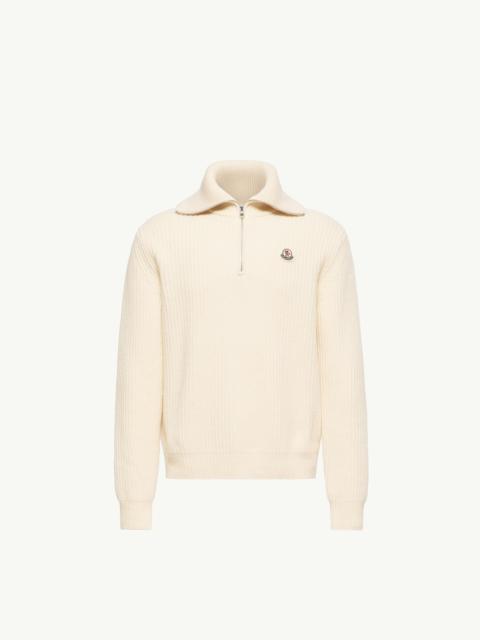 Moncler Logo Rib Wool Turtleneck