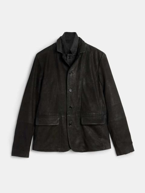 ALLSAINTS SURVEY WAXED SUEDE DOUBLE LAYER BLAZER