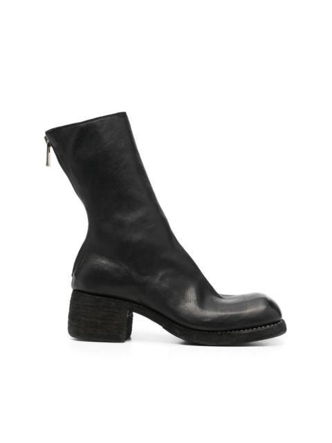 rear-zip horse leather boots