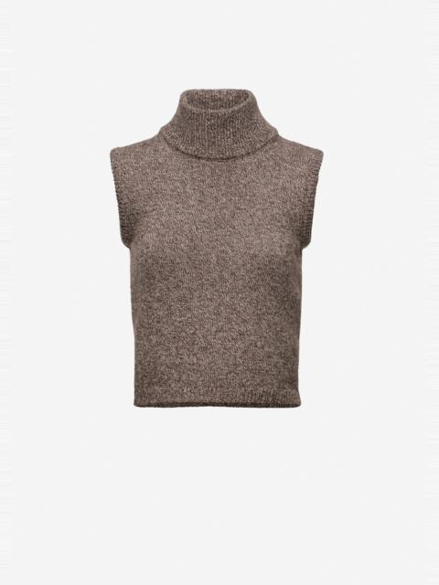 MAGDA BUTRYM Sleeveless wool turtleneck top in brown