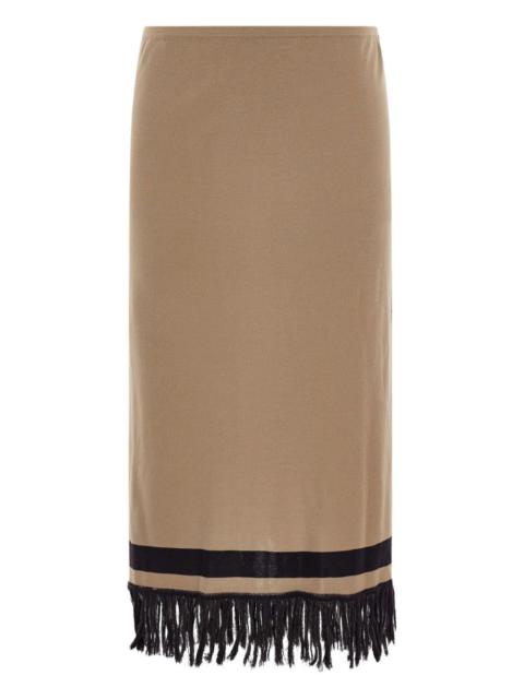 FERRAGAMO fringed colour-block mini skirt
