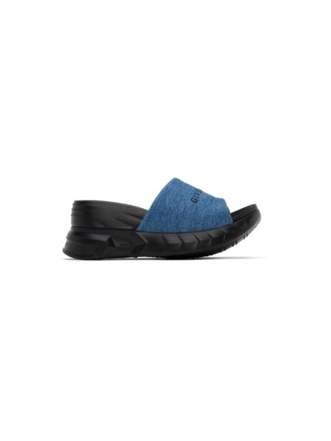 Givenchy Black & Blue Marshmallow Heeled Sandals