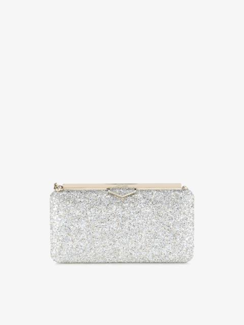 JIMMY CHOO Ellipse
Champagne Coarse Glitter Fabric Clutch Bag