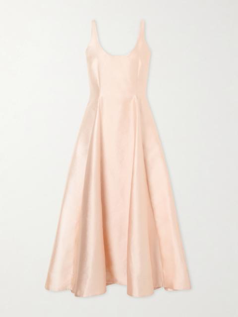 BERNADETTE Charles Paneled Pebble-crepe Midi Dress