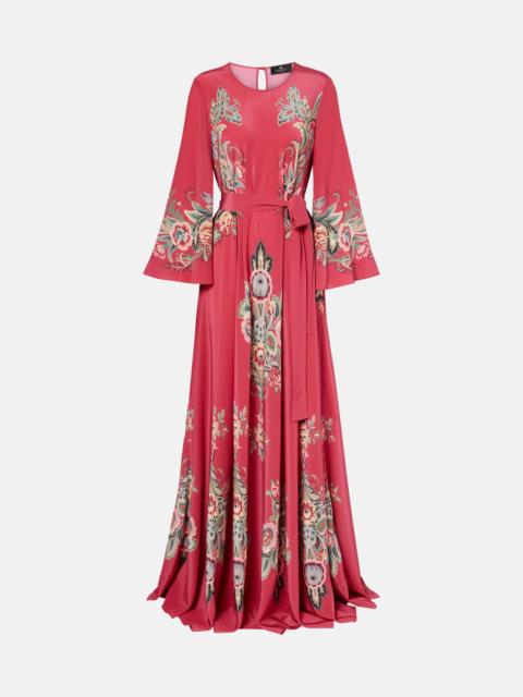 Etro Belted printed silk maxi dress