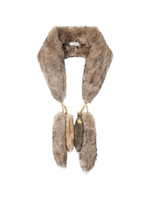 Chloé Taupe 'The Treasure Tails' Scarf