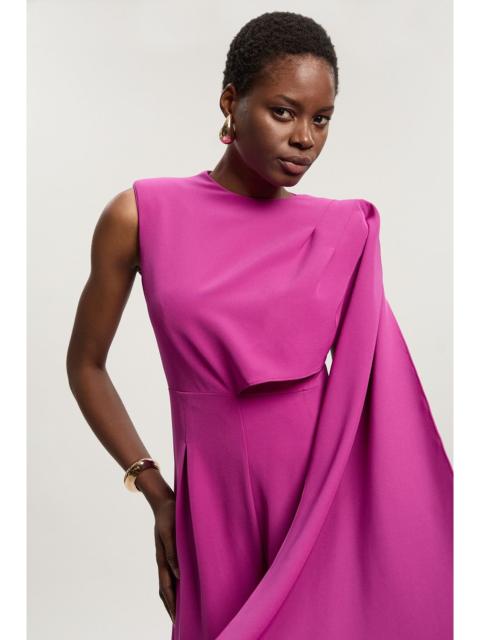 KAREN MILLEN Tailored Drape Cape Wide Leg Jumpsuit