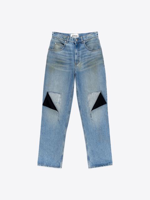 AREA SATIN KNEE SLASH JEAN