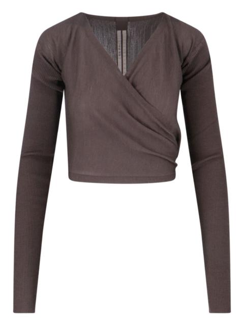 Rick Owens tie-front ribbed cardigan