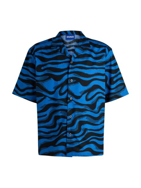 HUGO RELAXED-FIT SHIRT IN PRINTED COTTON POPLIN
