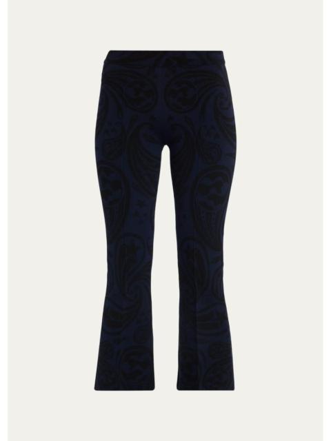 HIGH SPORT Cosmic Paisley Flared-Leg Crop Pants
