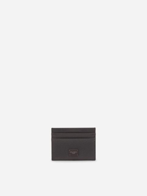 Dolce & Gabbana Dauphine calfskin card holder with branded plate