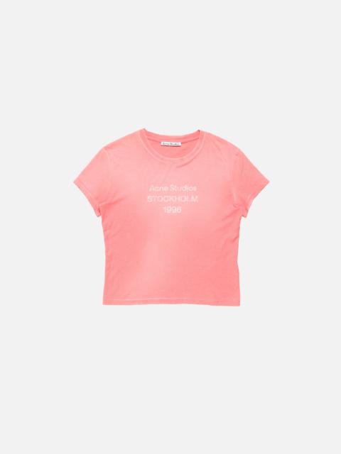 Acne Studios Fitted logo t-shirt - Tango pink