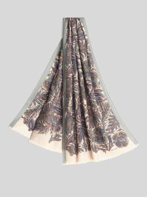 Etro FLORAL CASHMERE AND SILK SCARF