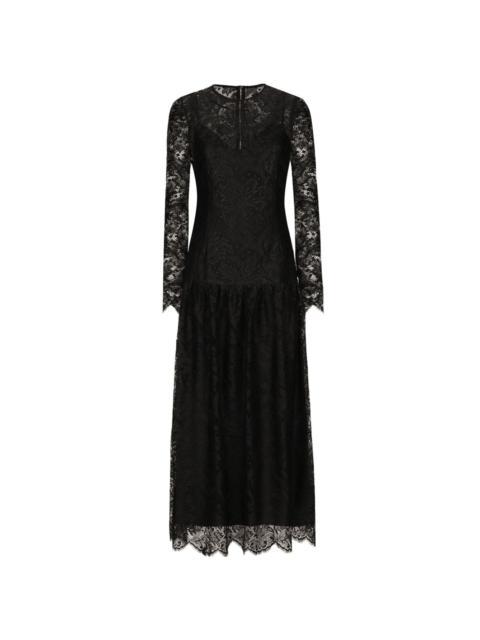 Chantilly-lace midi dress
