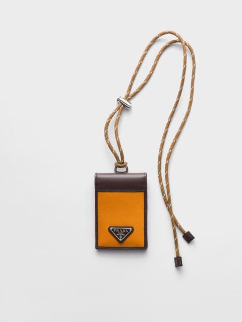 Prada Prada Speedrock Re-Nylon and leather card holder with strap