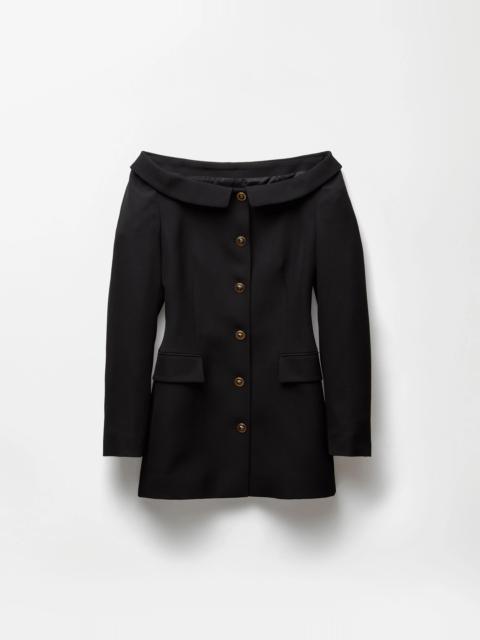VERSACE Wool Grain De Poudre Mini Dress
