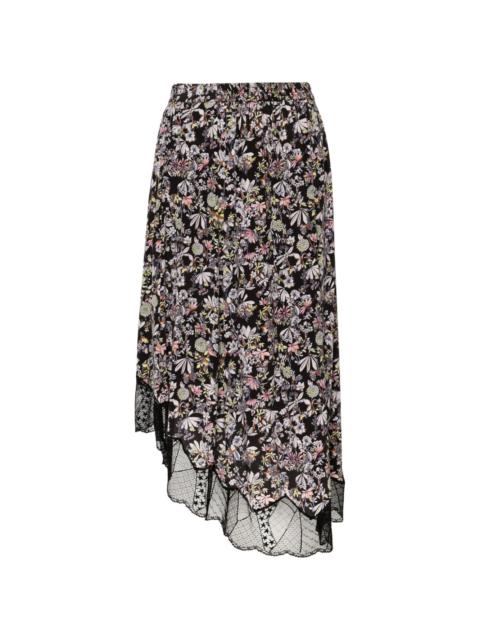 Kaya floral-print midi skirt