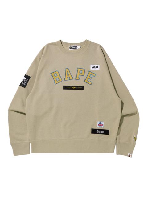 A BATHING APE® BAPE Multi Label Relaxed Fit Crewneck 'Beige'
