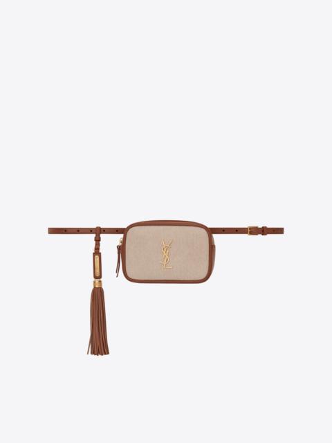 SAINT LAURENT lou belt bag in canvas and leather
