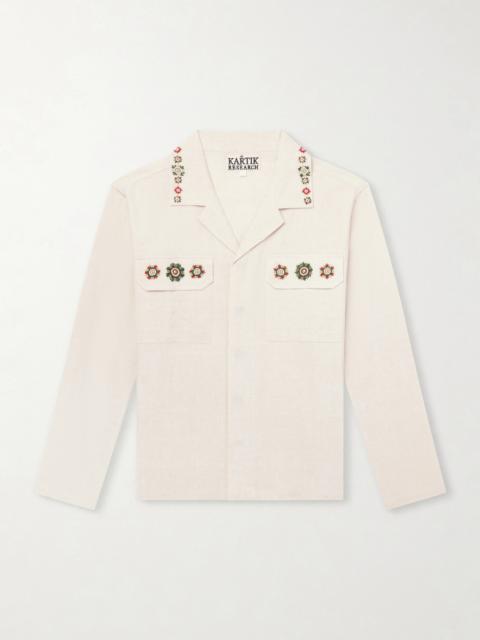KARTIK RESEARCH Surya Camp-Collar Embroidered Cotton Shirt