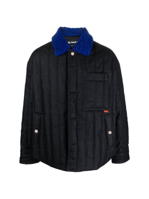contrast-collar padded jacket