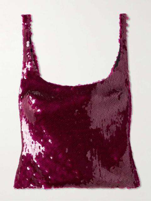 16ARLINGTON Hornet sequined-satin tank