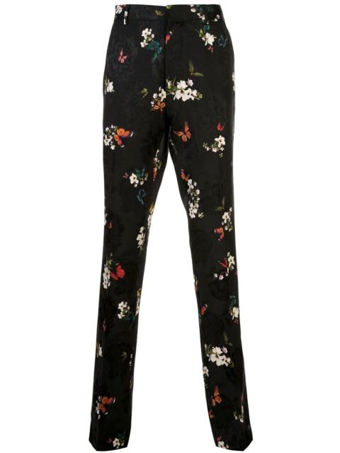 AMIRI floral embroidered pleated trousers
