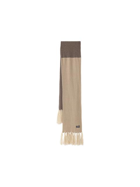 Moschino ribbed fringed scarf