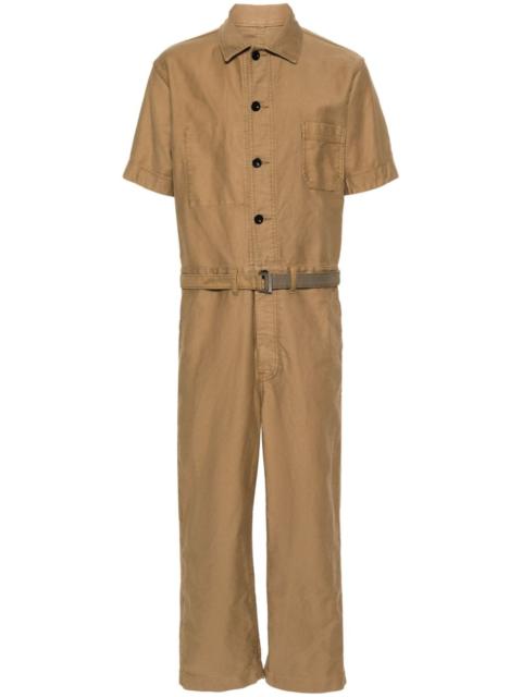 sacai classic-collar belted jumpsuit