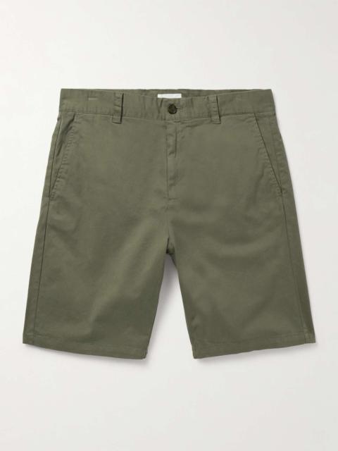 Crown 1090 Straight-Leg Brushed Organic Cotton-Blend Twill Shorts