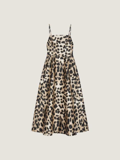 Givenchy SLICED LONG DRESS IN LEOPARD JACQUARD