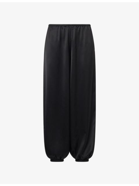 Reformation Aven Balloon-Leg Satin Trousers