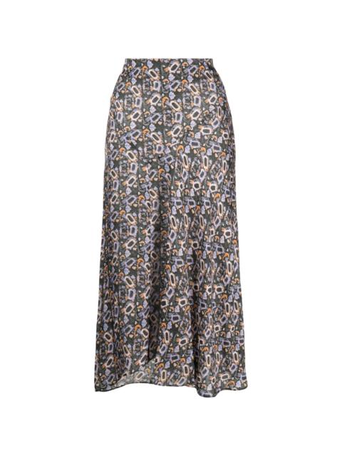 Isabel Marant Lisanne asymmetric satin skirt