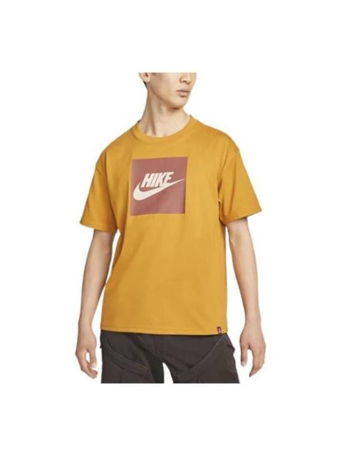 Nike Men's Nike Logo Printing Round Neck Pullover Short Sleeve Yellow T-Shirt DR7756-727