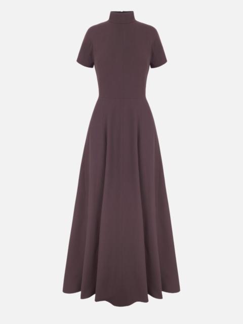 EMILIA WICKSTEAD Malinda Dress in Chocolate Single Wool Crepe