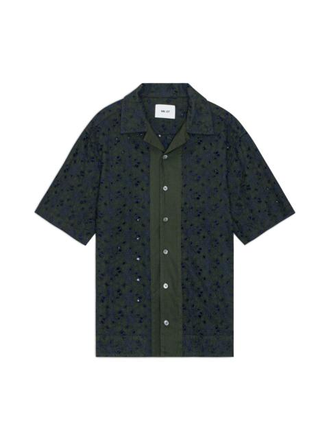 Leo 5655 Embroidered Organic Cotton Blend Camp Shirt