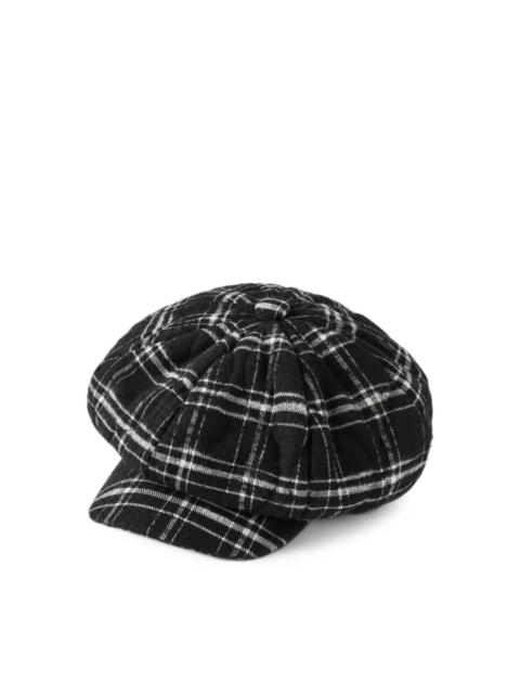 NICHOLAS DALEY CHECK-PATTERN BAKER BOY HAT