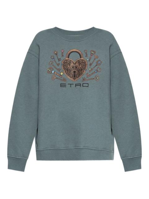 Etro padlock graphic sweatshirt