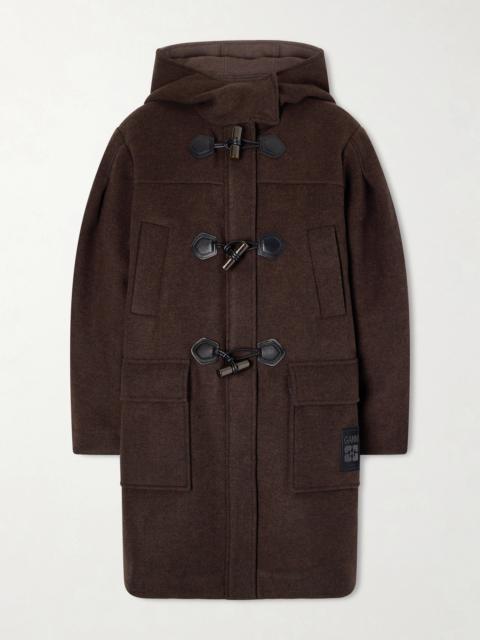 GANNI Hooded Wool-blend Coat