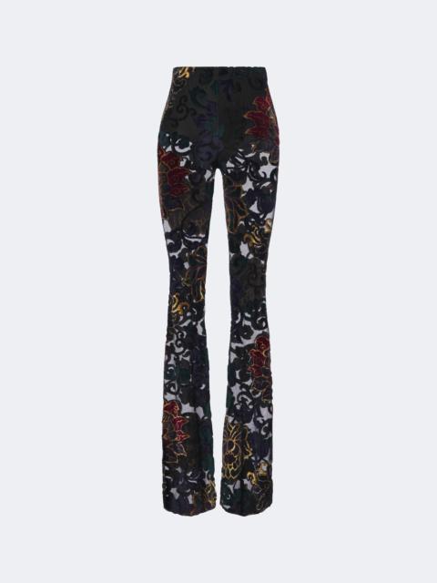 Etro Devoré floral sheer flared pants