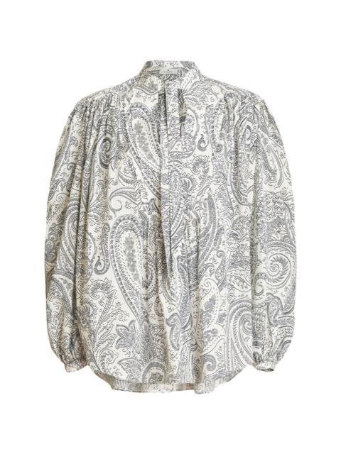 all-over paisley-print blouse