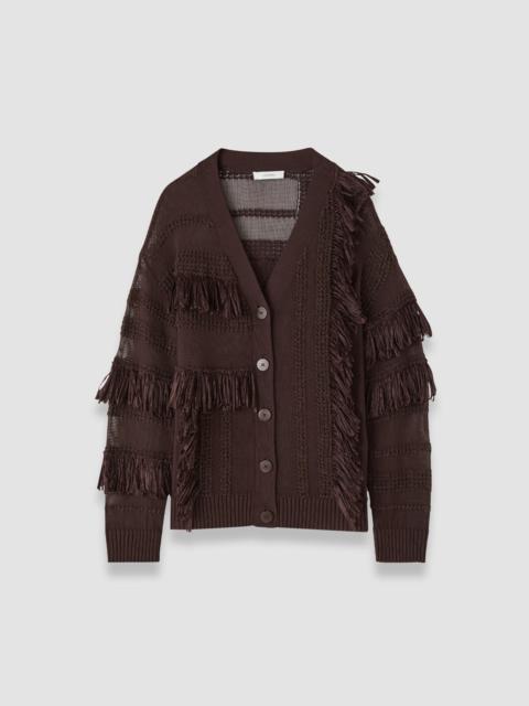 JOSEPH Musa Cotton Raffia Fringe Cardigan