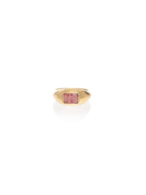 GABRIELA HEARST Small Ring in 18k Gold & Pink Marble Stone