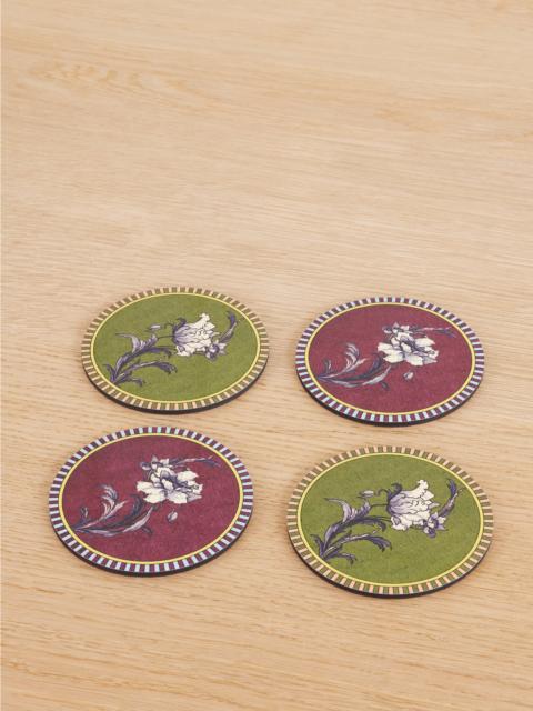 La DoubleJ Set Of Four Painted Wood Coasters