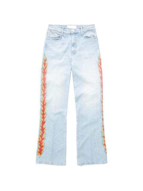 MOTHER The Saloon Sneak flame-print jeans