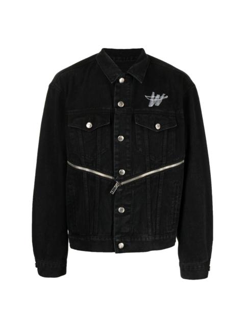 We11done logo-print zipper-detail jacket